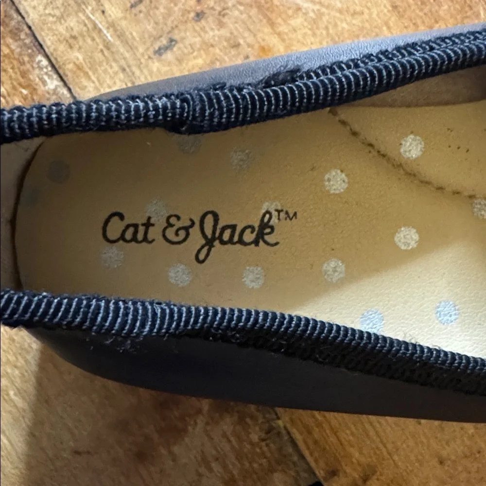 Cat & Jack Black ballet flats dress shoes with Bow size 9 toddler girl tan